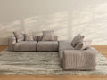 Matrix 4-Seater Brown Washable V-Shaped Sectional | 5-Piece (includes 1 Ottoman), Corduroy Fabric, Modular Design