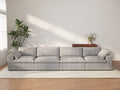 Deluxe Cloud 4-Seater Light-Grey Washable Couch Sectional | 4-Piece, Cotton and Linen Fabric, Modular Design