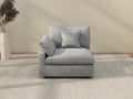 Deluxe Cloud 1-Seater Light-Grey Washable Single Sofa | 1-Piece, Chenille and Linen Fabric, Modular Design