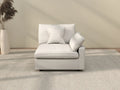 Deluxe Cloud 1-Seater White Washable Single Sofa | 1-Piece, Chenille and Linen Fabric, Modular Design