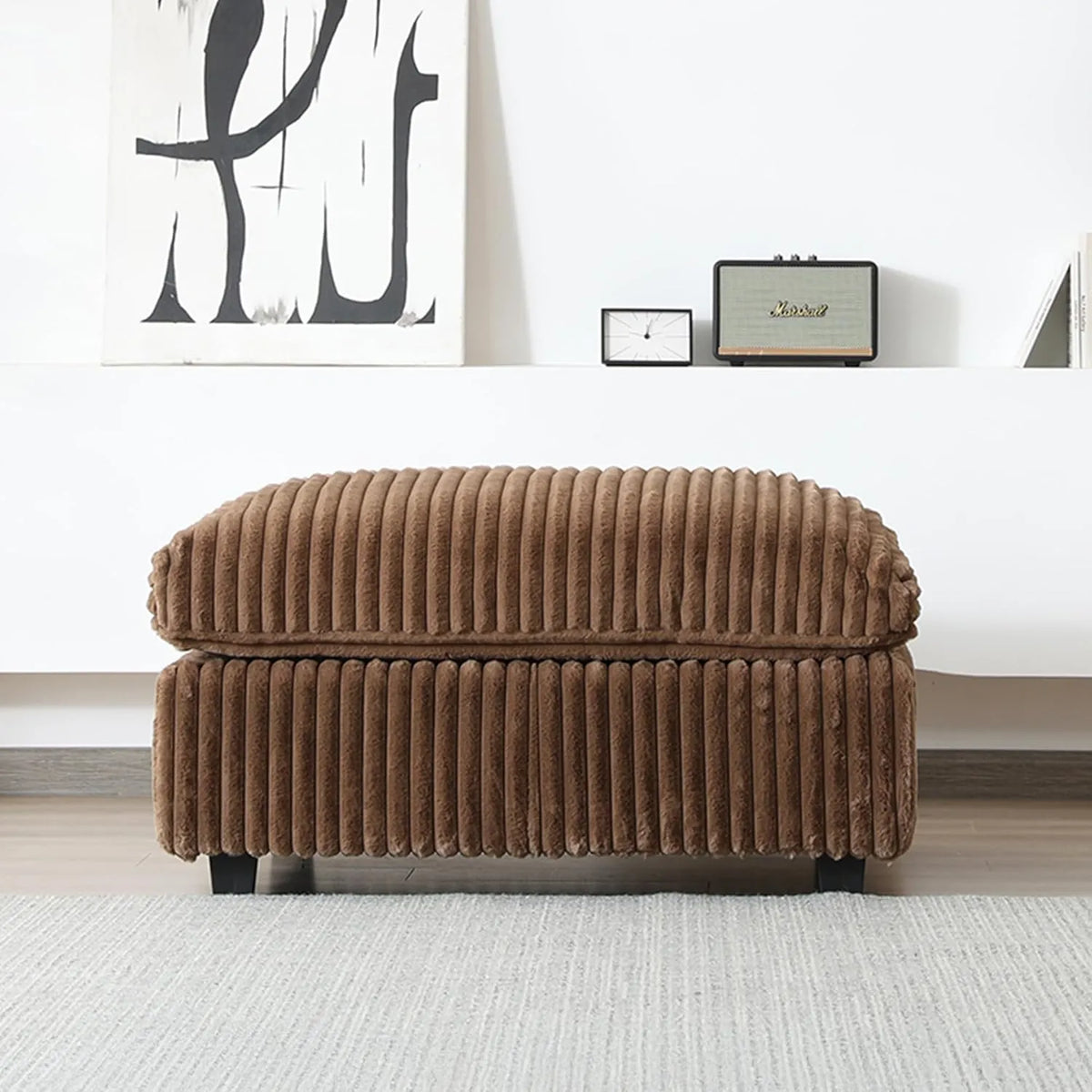 Deluxe Cloud Brown Ottomans | 1-Piece (includes 1 ottoman), Plush Fabric, Removable & Washable Covers