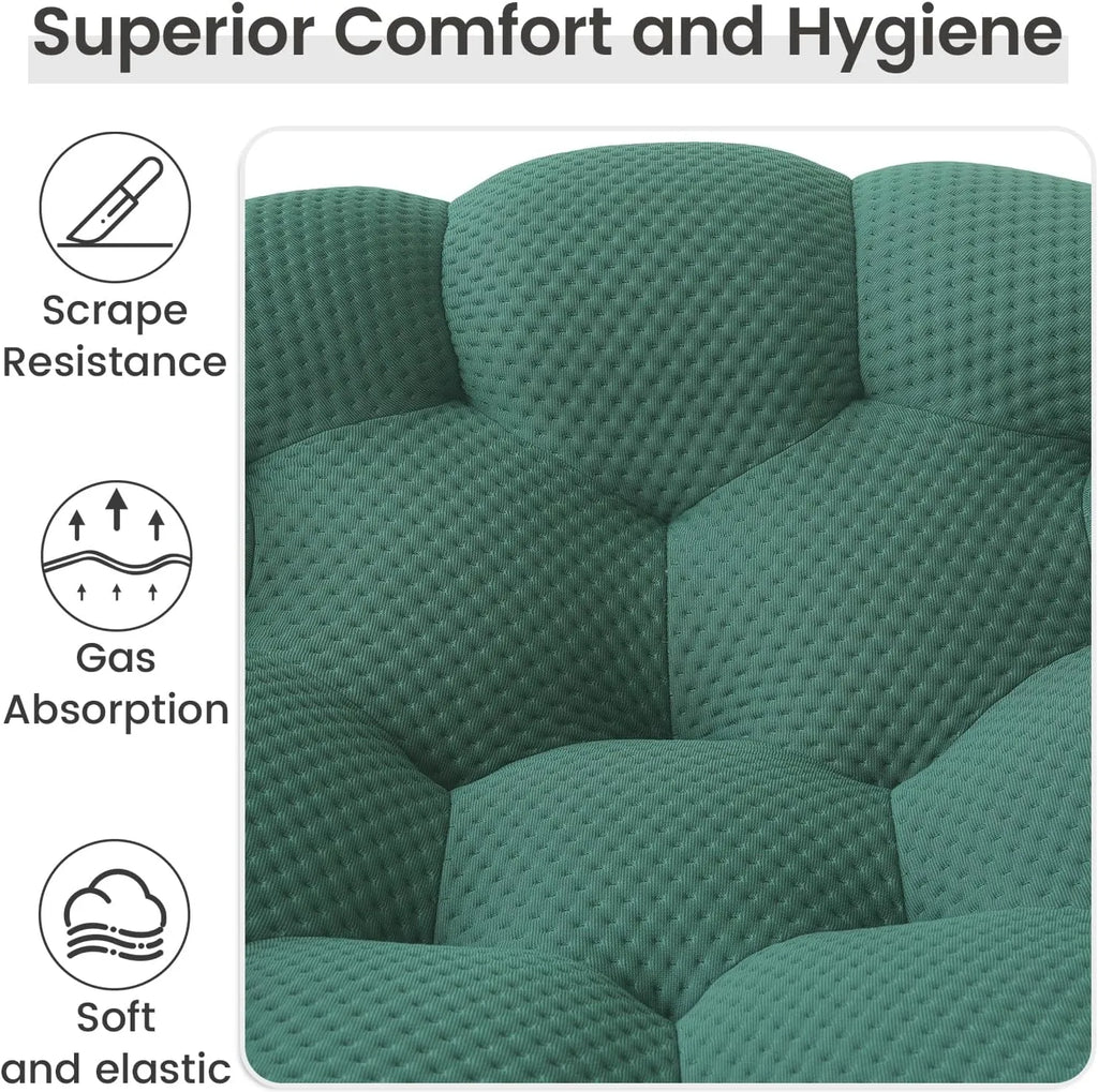 Essential 6-Seater green 3D-Knitted Fabric Sofa Sets | 4-Piece (includes 1 Ottoman), 3D-Knitted Fabric, Roomy Layout