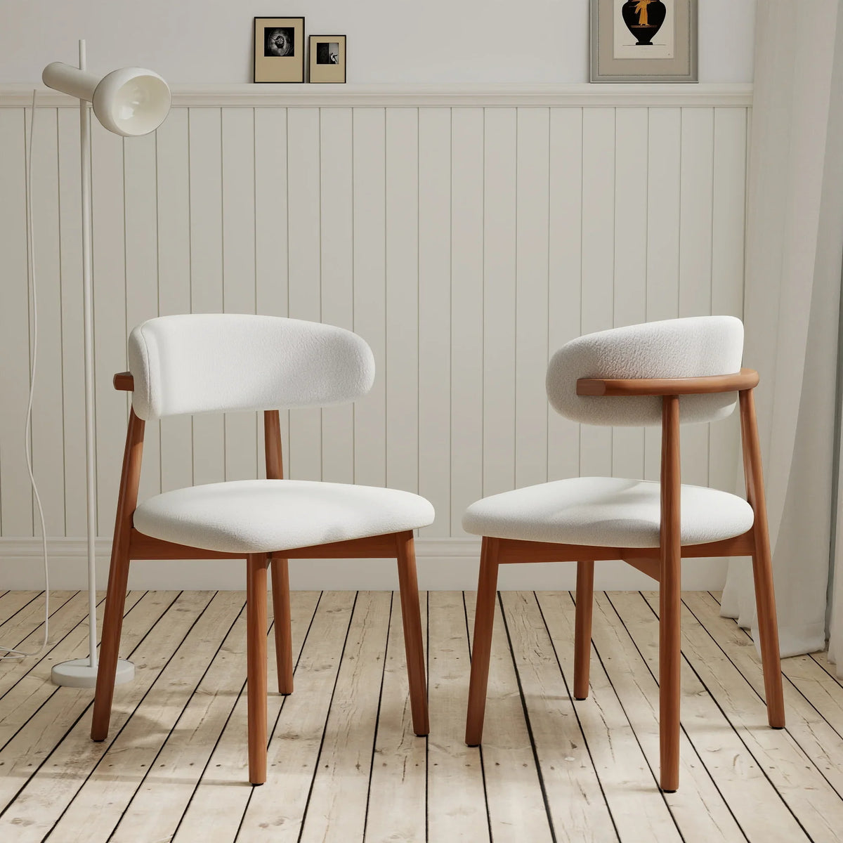 Arctic Curved Back Dining Chair | Walnut Back Set of 2
