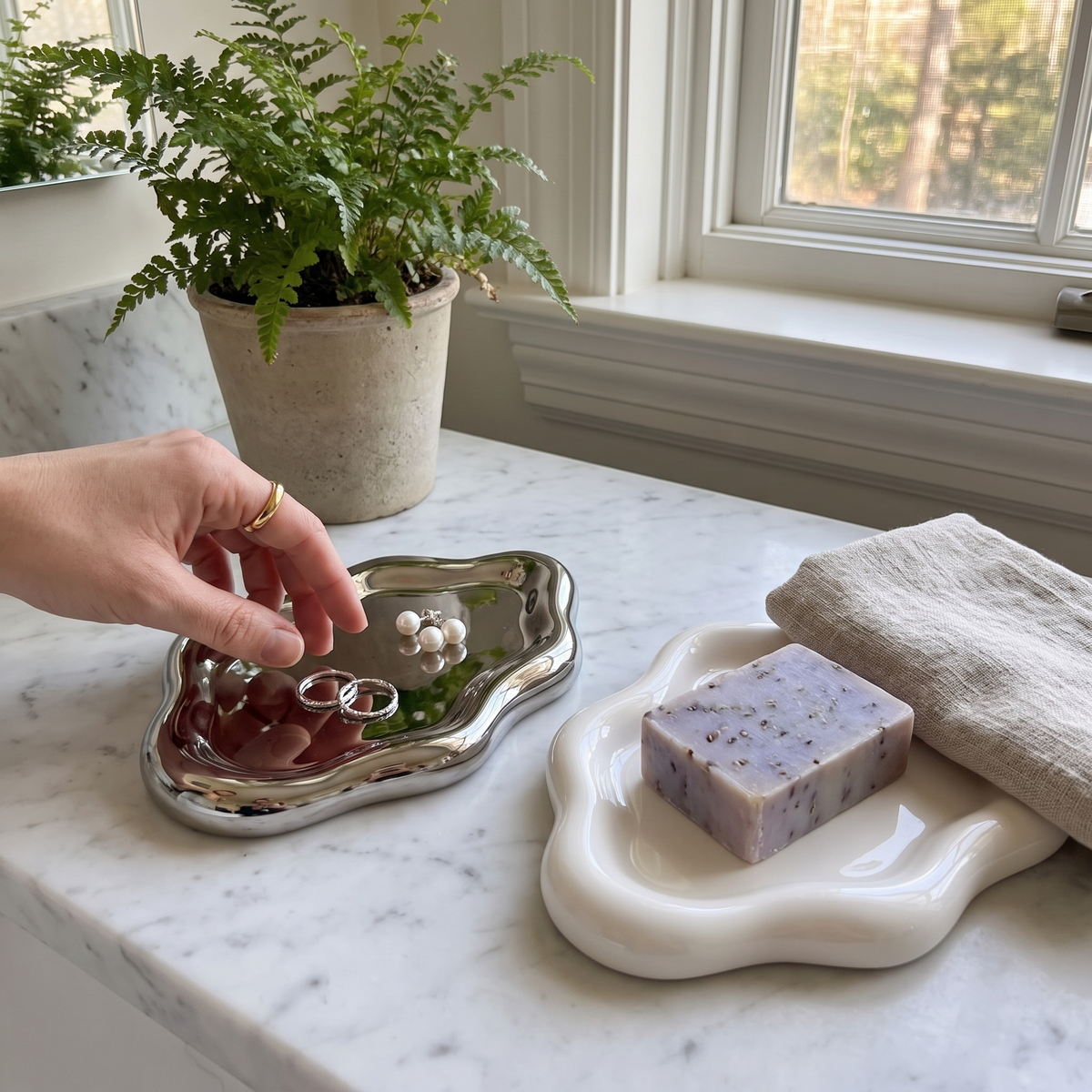 Electroplated Ceramic Jewelry Tray