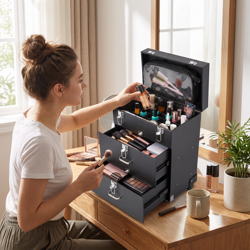 Rolling Makeup Train Case