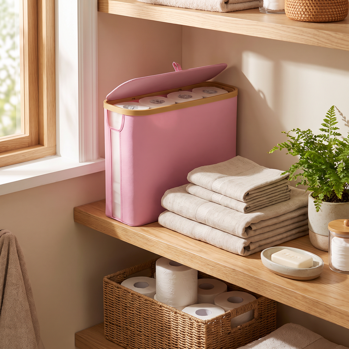 Lidded Oxford Storage Basket