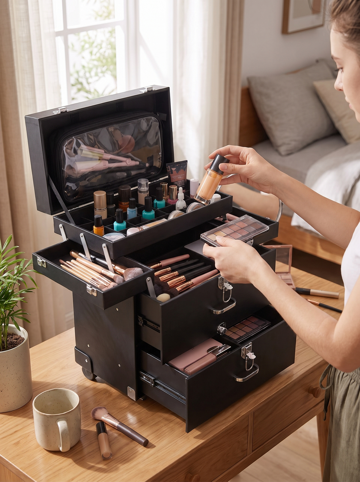 Rolling Makeup Train Case