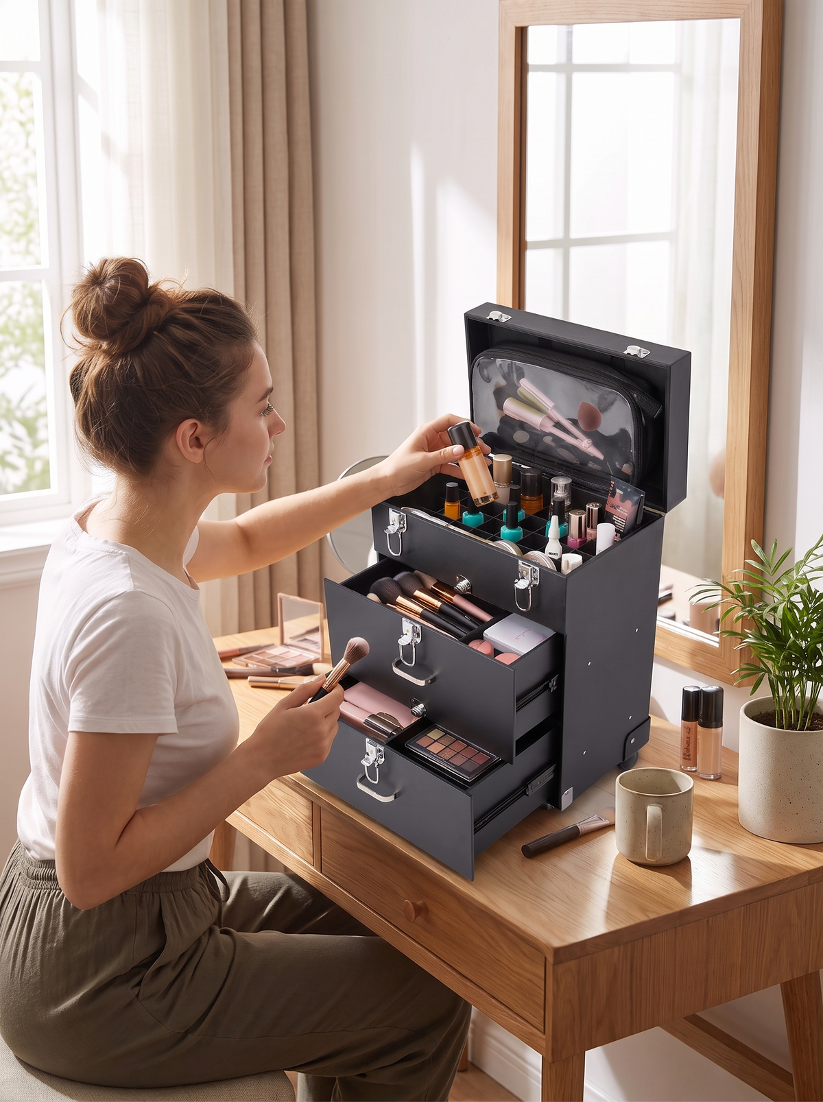 Rolling Makeup Train Case