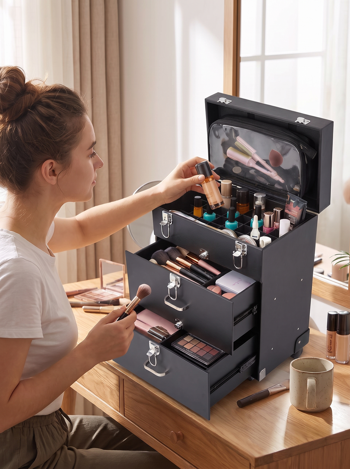 Rolling Makeup Train Case