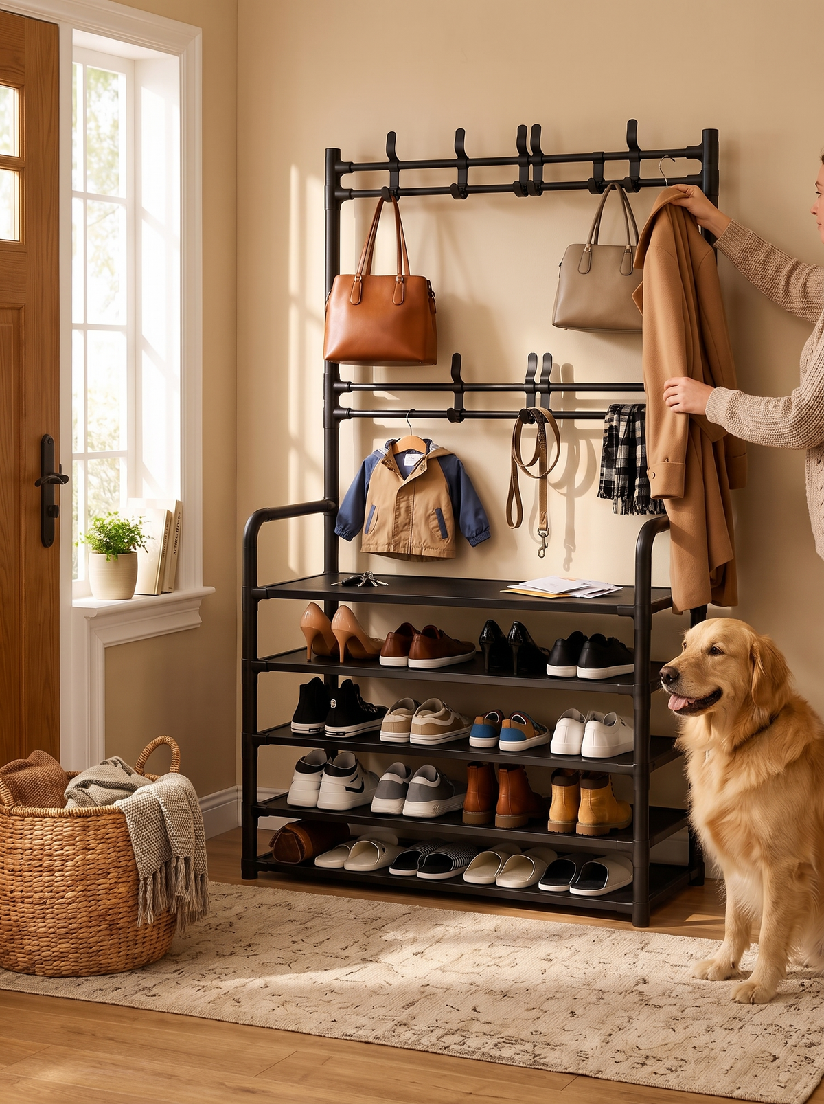 4-in-1 Folding Entryway Organizer