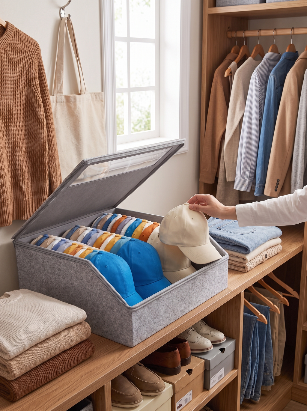 24-Hat Clear Cap Storage Box