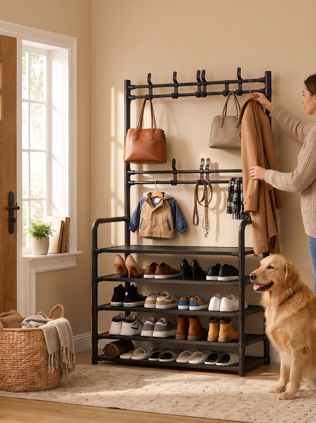4-in-1 Folding Entryway Organizer