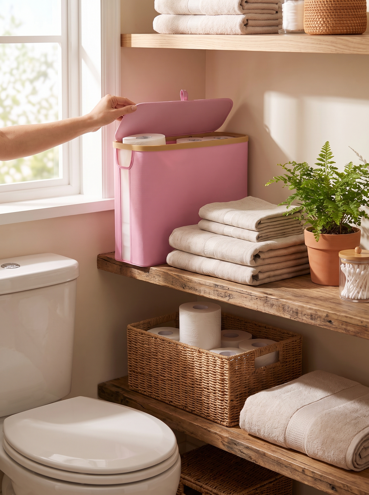 Lidded Oxford Storage Basket
