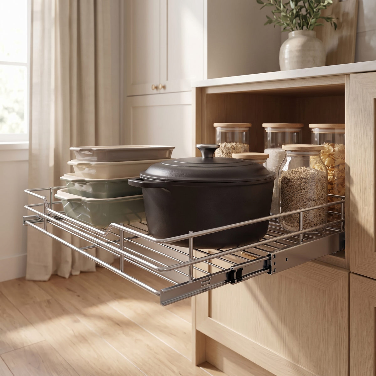 Slide-Out Cabinet Drawer Shelf