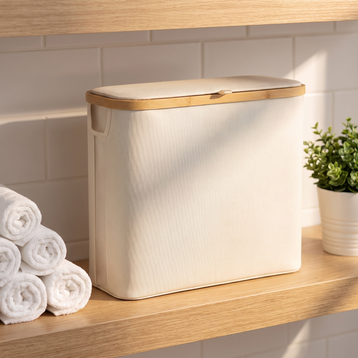 Lidded Oxford Storage Basket
