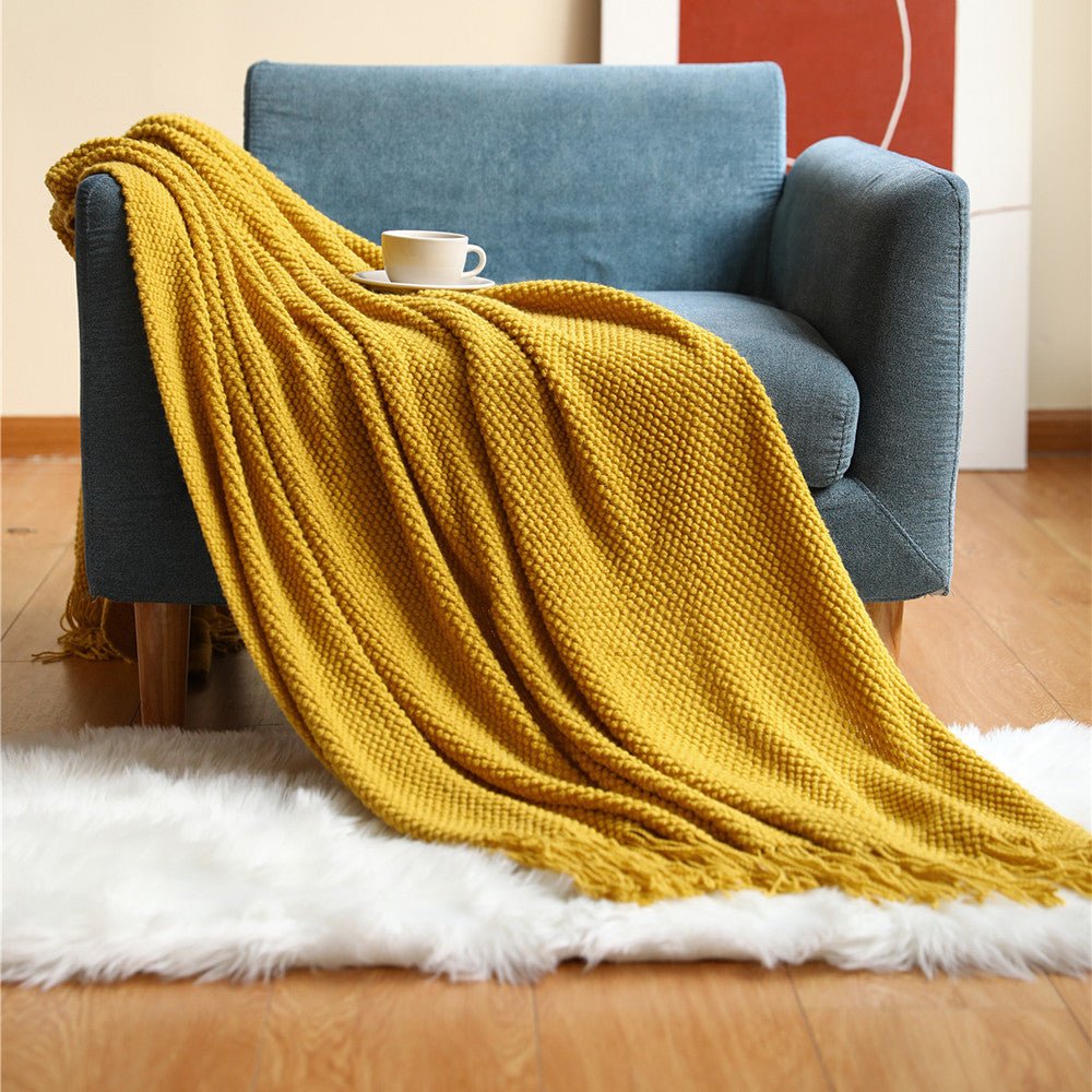 Nordic knitted blanket - Soft & Cozy - Perfect for living room, bedroom & terrace