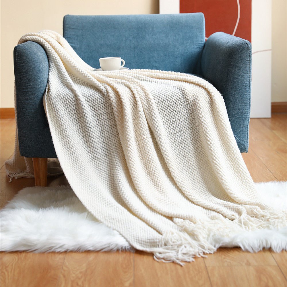 Nordic knitted blanket - Soft & Cozy - Perfect for living room, bedroom & terrace